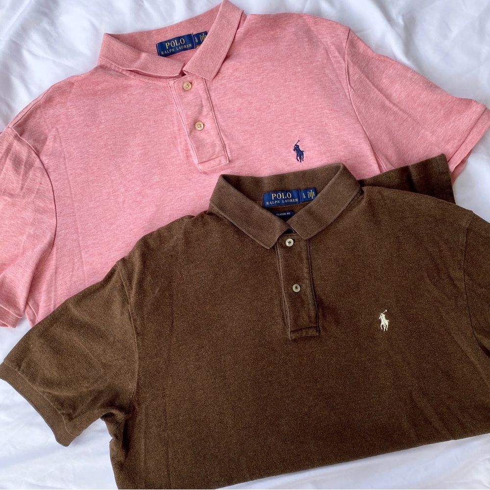 BUNDLE Polo by Ralph Lauren Brown and Pink Polos